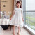 CaldiceKris（中国CK）白色蕾丝领口珍珠连衣裙CK-FS3626(白色 160)第2张高清大图