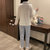 SUNTEK2022年新款睡衣女春秋长袖开衫两件套款韩版纯色薄款家居服套装(LXE-580#粉千格鸟)第3张高清大图