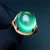 18k金 葡萄石戒指 浓绿葡萄石 水润透亮 晶体好 造型精致 女款宝石戒指第3张高清大图