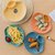 创意日式贝壳吐骨碟多用零食盘小吃点心盘餐桌水果盘家用塑料盘子(贝壳盘4个装（亚丁绿）)第4张高清大图