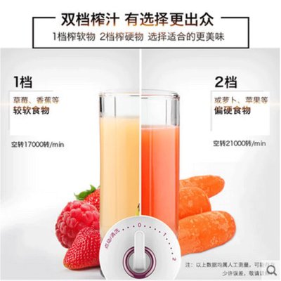 九阳（Joyoung）JYZ-D68榨汁机家用全自动果蔬多功能迷你炸水果汁机