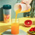 【日本品牌】迷你充电榨汁机自动式电动小型果汁机水果家用榨汁杯(【至尊款】金边翡翠绿-6叶刀头)第4张高清大图