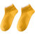 南极人袜子女五双装短袜浅口春夏薄款夏季蕾丝花边袜可爱日系船袜(金色)第5张高清大图