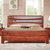 现代中式实木床高箱床1.8米 橡胶木双人床 硬板床古典床婚床包邮(海棠色C196)第4张高清大图