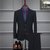 莱诗伯特   纯色男士商务西装修身正装职业婚礼西服套装6601(黑色 180)第4张高清大图