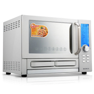 柏翠（petrus）30L家用披萨电烤箱 PE5240 （热风循环 360度旋转烤叉 发酵功能 超大LCD显示屏）