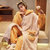 夕霓  多款可选 长毛绒睡袍套装冬季加绒加厚法兰绒睡衣可爱女士珊瑚绒休闲家居服(19900 XL)第4张高清大图
