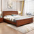 木巴家具 现代中式实木床榆木床1.8米1.5米硬板床简约双人大床婚床新中式实木床(C363+2CTG056海棠色)第2张高清大图