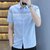 夏季男装短袖休闲商务男士衬衫1000-235(蓝色 2XL)第4张高清大图