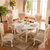 圣肯尼家具 欧式餐桌椅组合 小户型白色实木脚餐桌圆形餐台餐厅(象牙白 1.35餐桌+6椅)第3张高清大图