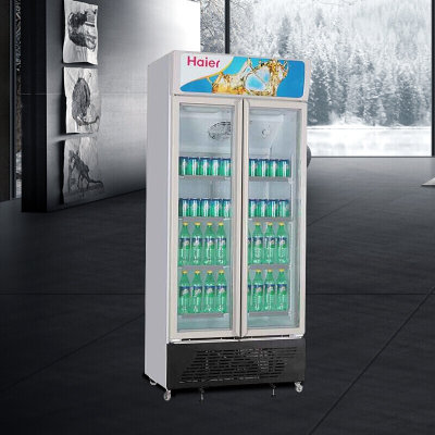 海尔（Haier）风冷展示柜冷藏保鲜展示柜啤酒冷饮柜立式单门展示柜玻璃门冷柜 商用冰柜(SC-450G)