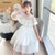 CaldiceKris（中国CK）披肩白色蕾丝连衣裙CK-FS3633(白色 130)第3张高清大图