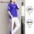 波梵森短袖长裤运动休闲套装女夏2021新款时尚跑步服宽松两件套(蓝色 S)第4张高清大图