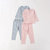 Petitkami2021春季儿童婴儿新款男女宝长颈鹿分体睡衣哈衣内衣(90 淡粉色)第5张高清大图
