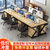 办公桌椅组合电脑桌现代简约屏风隔断办公家具职员桌2/4/6/工作位(柚木色+白架 双人位（加粗加厚）)第4张高清大图