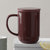 丹麦VIVA 极简带不锈钢滤网平衡带把陶瓷茶杯泡茶杯500ml 国美厨空间(酒红色)第2张高清大图
