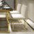 银卧后现代新古典简约镀金不锈钢餐桌钢化玻璃6人餐桌椅组合(黑色 一桌六椅)第2张高清大图