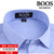 MILAI BOOS男士长袖衬衫2022年男装格纹商务休闲日常上班大码长袖衬衣男(109（浅蓝色） 45)第2张高清大图
