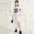 七格格2017夏装新款 时尚宽松圆领字母印花开叉中长款连衣裙X1045(白色 L)第3张高清大图