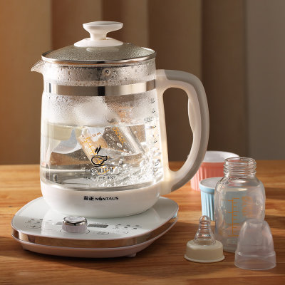 金正调奶器恒温婴儿玻璃水壶煮冲奶机自动二合一温奶器暖奶器1.8L 浅灰色