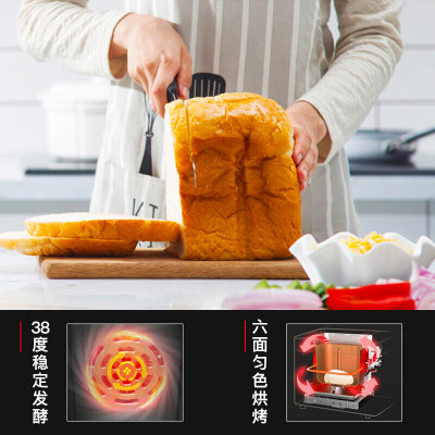 东菱（Donlim） 面包机 DL-TM018 全自动 家用烤面包 多功能智能撒果料和面机蛋糕机