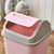 菲特美莱(Feitemeilai) 大号创意摇盖垃圾桶家用卫生间卧室客厅有盖翻盖垃圾筒纸篓 23*23*38cm(粉色)第4张高清大图