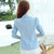 VEGININA 韩版修身大码长袖小西装外套女 A2876(黑色 XL)第3张高清大图