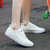 白色帆布鞋女鞋子2017夏季新款透气百搭小白鞋女学生韩版黑色板鞋(黑色 39)第4张高清大图