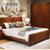 一米色彩 全实木床 现代简约中式双人橡木主卧床(海棠色 1.8米床+2床头柜+床垫)第4张高清大图