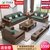 华文世家新中式实木沙发组合客厅小户型家用上档次胡桃木成套家具第2张高清大图