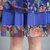 VEGININA 修身显瘦印花蕾丝连衣裙 9630(蓝色 XL)第5张高清大图