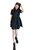 2021新款夏季韩版POLO领裙子收腰显瘦短袖甜美小个子工装风连衣裙(黑色202 2XL)第5张高清大图