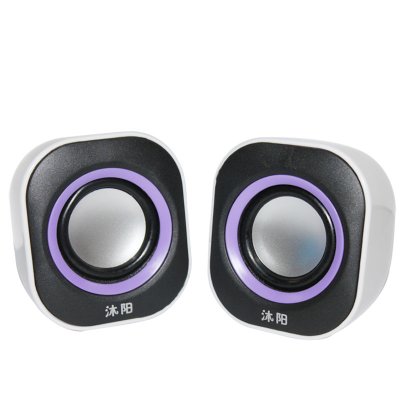 沐阳MY301S 2.0声道迷你USB电脑音箱带线控（紫色）