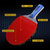 克洛斯威初学者练习运动三星乒乓球拍/P301 305 306 1100(黑红色/P305 直拍)第2张高清大图