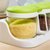 茶花塑料厨房用品欧式调味罐4组套装调料盒送架勺盐罐瓶家用(6017绿)第3张高清大图