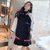 MISS LISA小个子女装学生夹克美式复古粗花呢棒球服外套A259(黑色 L)第2张高清大图
