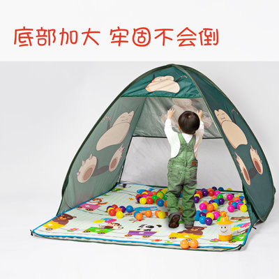 沙滩公园遮阳帐篷小孩儿童男女孩室内外游戏玩具屋海边自动帐篷 tp2347(粉红色)
