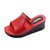 SUNTEK坡跟凉拖女夏季时尚水钻高跟拖鞋女士夏天外穿软底一字防滑沙滩鞋(36 红色)第5张高清大图