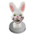 万圣节帅气恐怖兔子面具全脸恶魔血腥兔装饰恐怖绒毛面具道具(白色 血腥兔（2个）)第5张高清大图