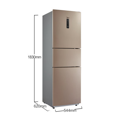 美的(Midea) 226升电冰箱家用小型三门节能风冷无霜冰箱美的三门冰箱 BCD-226WTGPM(E) 格调金