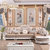 拉斐曼尼 FS050 欧式布艺沙发简约客厅沙发组合实木雕花法式田园大小户型转角沙发(沙发 1+3+左妃+脚踏)第2张高清大图
