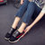 羊骑士春夏学生韩版休闲运动鞋单鞋鞋子春季透气女鞋(SA-1811黑红色)第2张高清大图