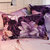 贵晨家纺 时尚印花法莱绒四件套单人冬季保暖三件套床单被套(紫百合)第4张高清大图