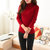 Mistletoe新款韩版女士半高领套头加厚保暖针织打底衫毛衣女长袖YZF-1090(浅灰色 M)第4张高清大图