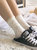小腿袜镂空女网纱日系蕾丝袜子萝莉袜花边蕾丝堆堆袜春秋季长袜子(黑色 34-39码)第3张高清大图