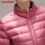 鸭鸭2017秋冬新款女装纯色立领中老年羽绒服女短款时尚修身B-6623(蓝色 170)第4张高清大图