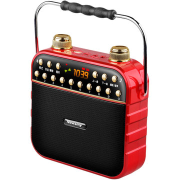纽曼(Newsmy) L67 多功能数码播放器 支持蓝牙连接 话筒混响 一键录音 可乐红