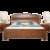 木巴新中式实木床雕花双人床1.8米胡桃色婚床现代经济型大床主卧家具(C358 默认)第5张高清大图