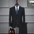 莱诗伯特   纯色男士商务西装修身正装职业婚礼西服套装6601(黑色 170)第5张高清大图