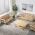 沙发客厅经济型整装北欧白蜡木1+2+3组合冬夏两用全实木布艺沙发  单人(76*80*780)第2张高清大图